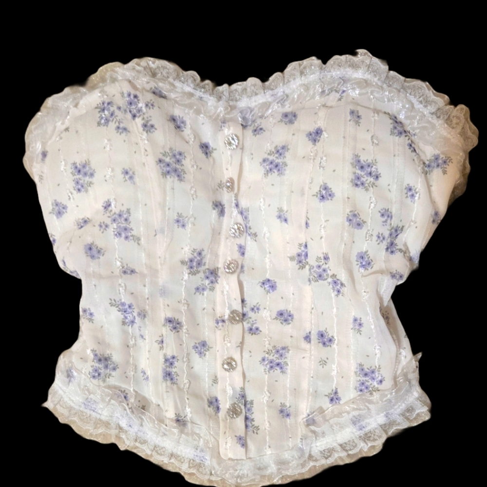 Floral Lace Trimmed Camisole Top